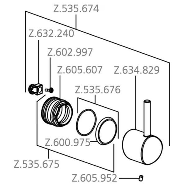KWC Ersatz-Bedienhebel Z.535.674 für Großküchen-Armaturen KWC Gastro
