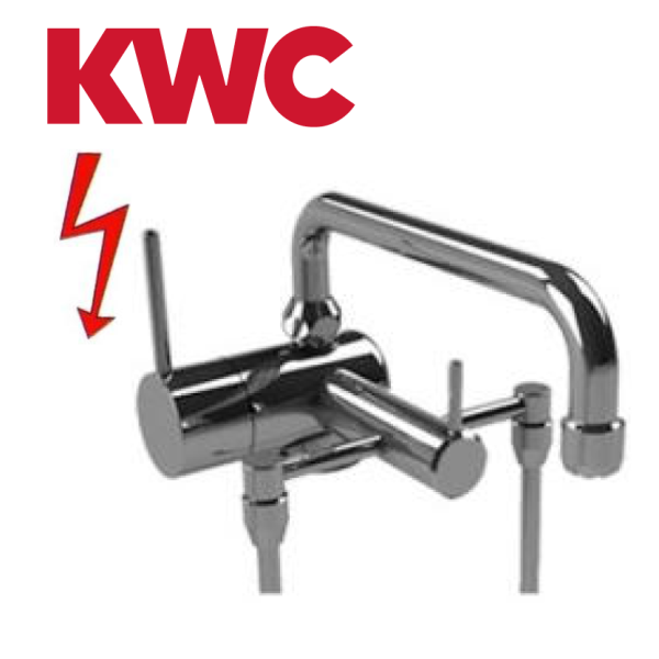 KWC Gastro 205.102 C Niederdruck-Thekenarmatur mit Unterspülrohr zweifach - Einhebelmischer