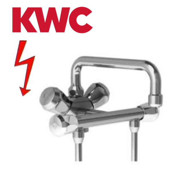 KWC Gastro 105.102 C Niederdruck-Thekenarmatur mit Unterspülrohr zweifach - Zweigriffmischer